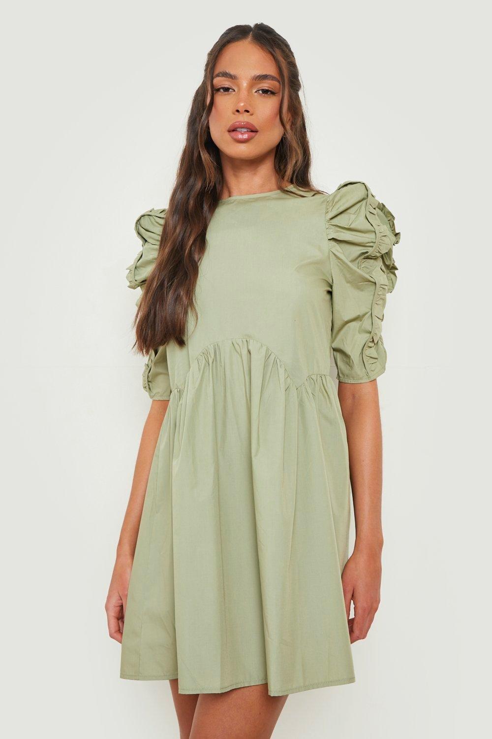 Khaki shop smock dress